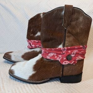 Dan Post Children and Youth Bandana Cowhide Western Boots 6 D